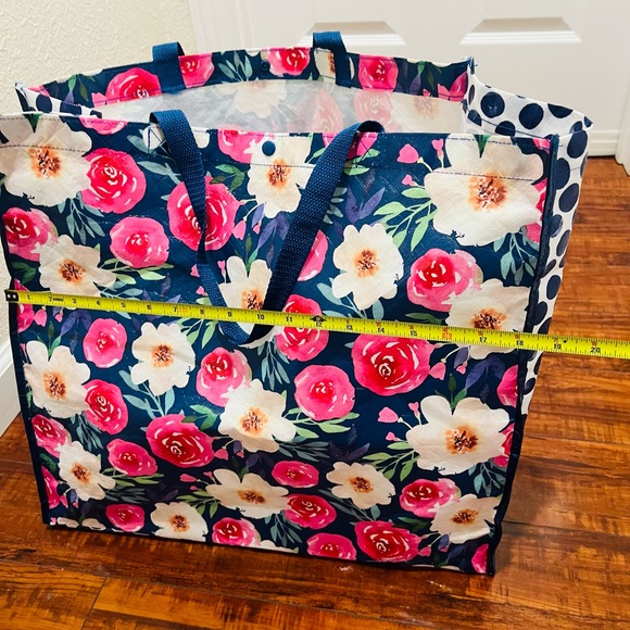Micheals XLarge Floral Tote shopping bag reusable eco friendly - Picture 7 of 11